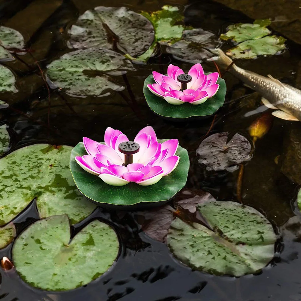 Lotus Shape Floating Garden Fo - Floating Solar Fountain Water Pump review and price