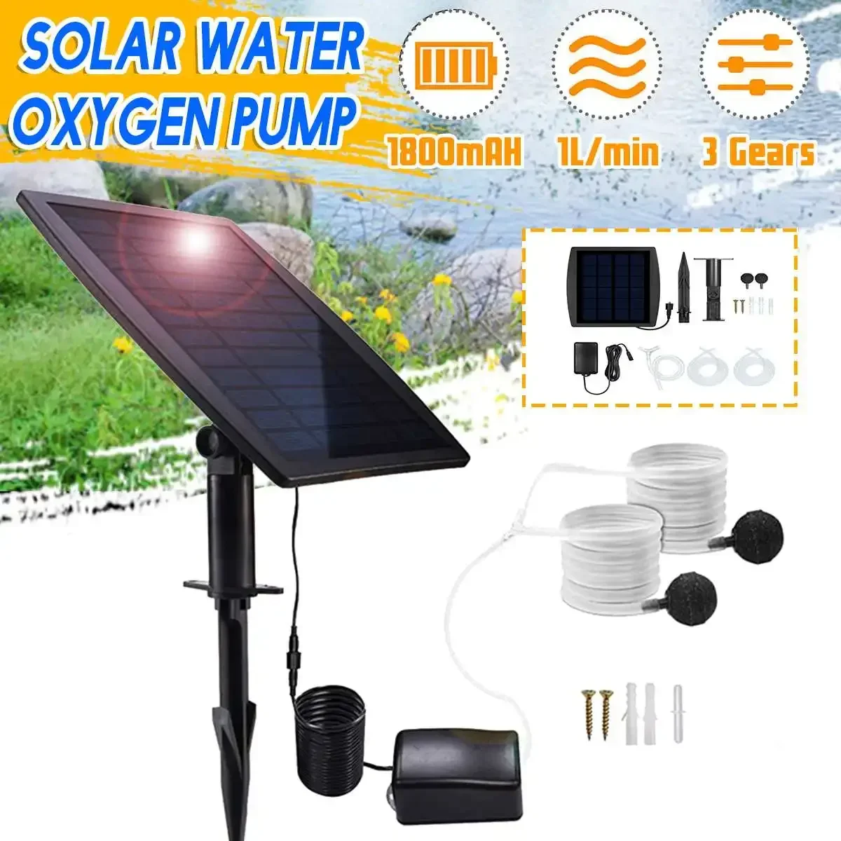 Solar Powered Oxygenator Oxyge - Solar Pond Aerator Oxygen Pump review and price