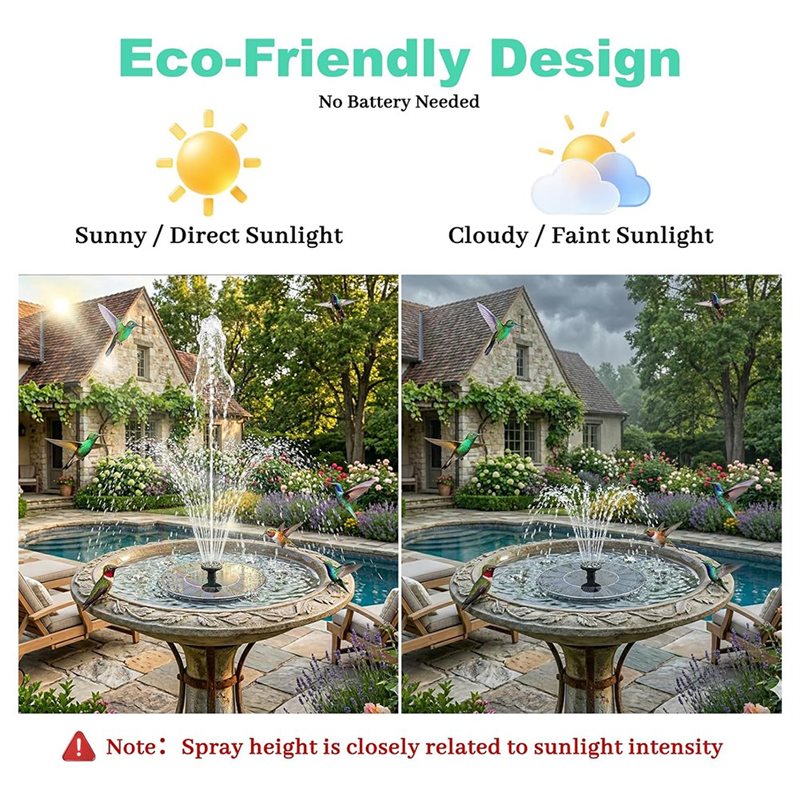 B08B-No Battery Solar Fountain - Floating Solar Fountain Water Pump review and price